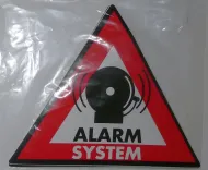 Sticker driehoekig "ALARM SYSTEM"