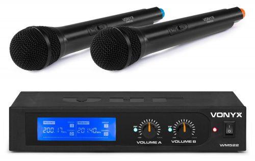 Wireless 2 handheld microphone set Vonyx WM522