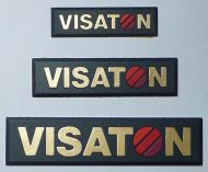 Visaton merkplaatje oud model goudkleurig op zwart