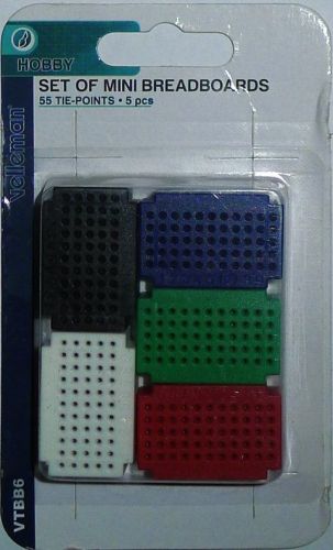 Velleman setje van 5 mini breadboards (55 gaats)