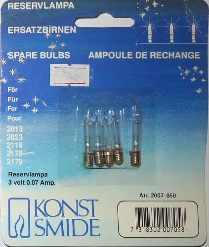 3V 0.07A E5 recht kaarsje 5x30 Konstsmide (per 5 stuks)